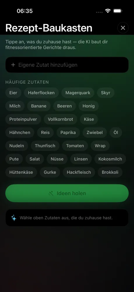Clear Rezept-Baukasten: Gerichte aus deinen Zutaten