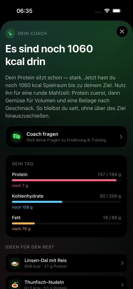 Clear Coach: Tagesanalyse und passende Ideen